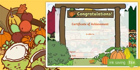 Autumn Certificates Hecho Por Educadores Twinkl