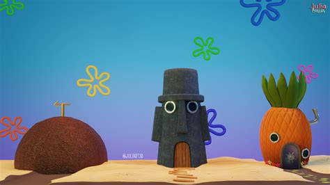 Personagem Bob Esponja Desdenho Casa - Como Desenhar A Casa Do Bob Esponja