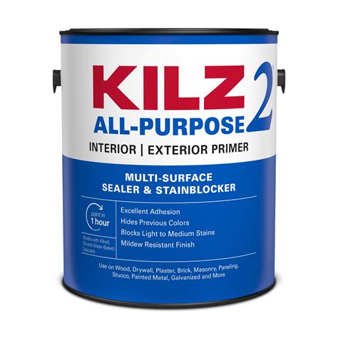 KILZ 2 All-Purpose Primer, Interior/Exterior, 1 Gallon, Water-Based