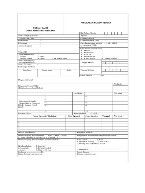 Detail Formulir Rumah Sakit Koleksi Nomer 1