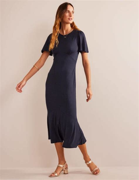 Flippy Jersey Midi Dress XXX Navy Boden EU