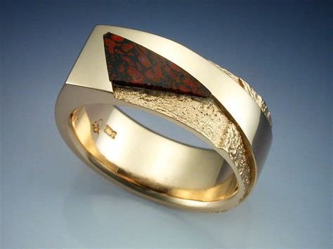 K Gold Rock Texture Dinosaur Bone Ring Metamorphosis Jewelry Design