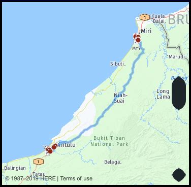 What is the drive distance from Miri Sarawak Malaysia to Bintulu ...