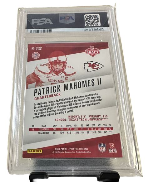 Panini Prestige Rookie Patrick Mahomes Ii Rc For Sale