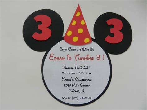 Mickey Mouse Invitation Wording Collegio Sanlorenzo Template