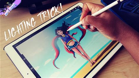 Procreate 4 2 Ipad Pro Drawing Trick How To Make Light Youtube