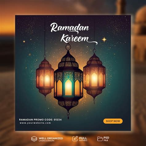 Premium Psd Psd Ramadan Kareem Media Social Post Template