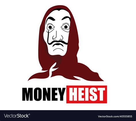 Mask dali with money heist title la casa de papel Vector Image