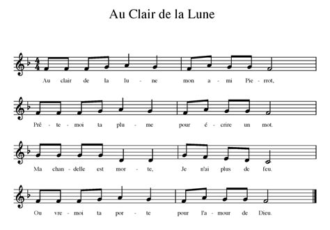 Au Clair De La Lune Lyrics Hiro - GreatestColoringBook.com