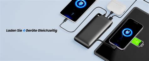 SOARAISE Powerbank 26800mAh 22 5W Externer Akku USB C Power Bank Mit