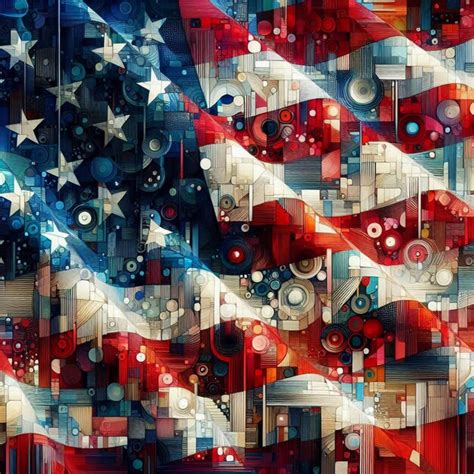 An Abstract Composition Of The American Flag Premium Ai Generated Image