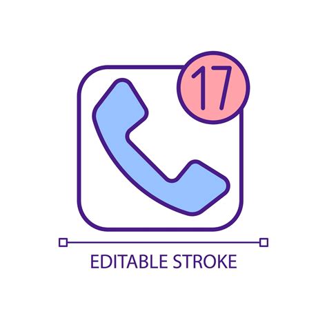 Missed and unanswered calls RGB color icon. Mobile screen widget