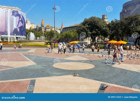 Plaza Catalunya in Barcelona, Spain Editorial Stock Photo - Image of ...