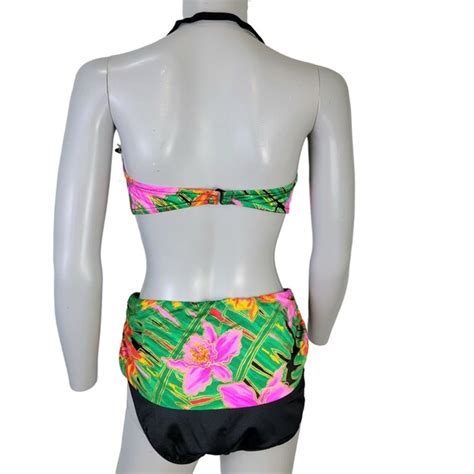 Catalina Vintage 80s Tropical Bikini Set Women 12 Swi Gem