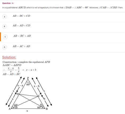 Geometry Trapezium Angle Given Relation Between Sides Mathematics