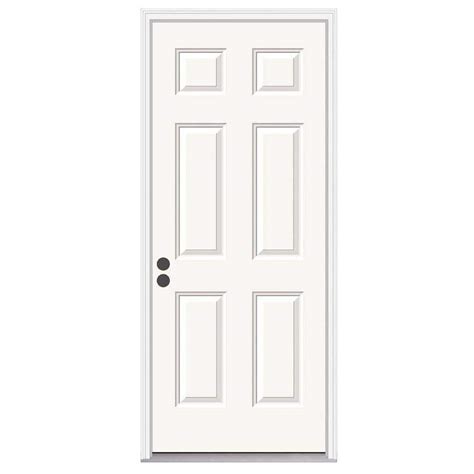 Jeld Wen 36 In X 80 In 6 Panel Primed Premium Steel Prehung Front Door With Brickmould