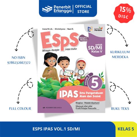 Jual Erlangga Official Esps Ipas Sd Mi Vol 1 Kelas 5 Kurikulum