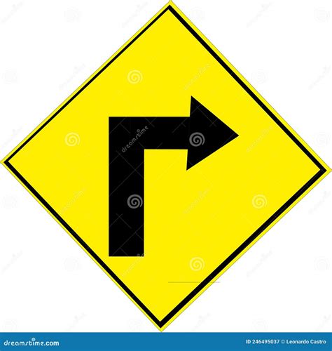 sharp  turn sign stock illustration illustration  cartoon