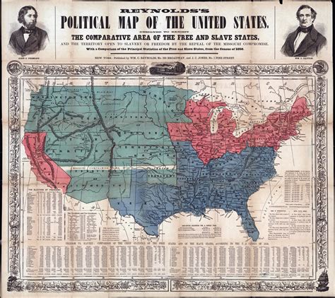 Map of Free and Slave States in America c.1856 [2237 × 1995] : r/MapPorn