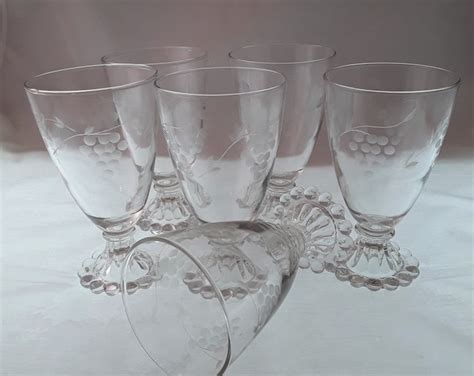 Vintage 1950s Water Glass Berwick Boopie Anchor Hocking Goblets Set Of 6 Etsy