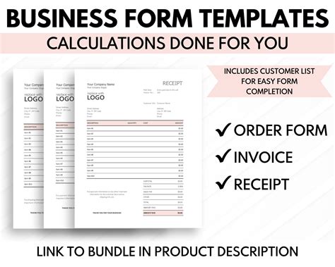 Order Form Template Order Form Excel Google Sheets | Etsy