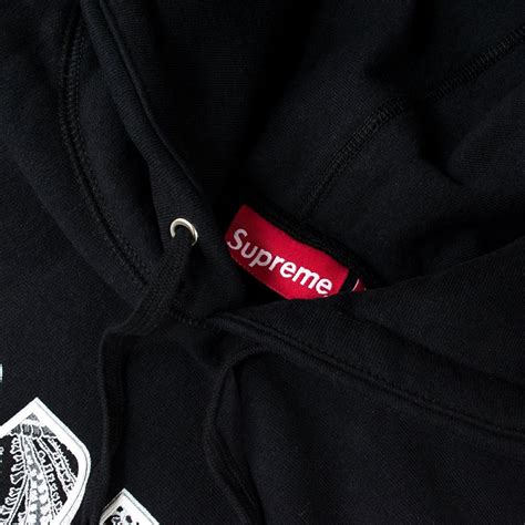Supreme Sweatshirt Hoody Paisley Fuck Em All Black Black CLOTHES
