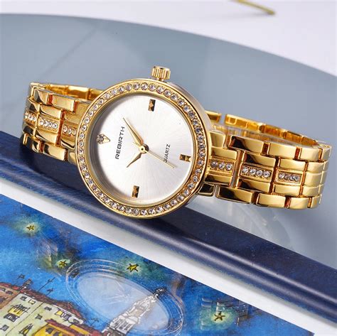 Rebirth Women Quartz Watch Fashion Bling Casual Ladies Watch Female