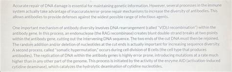 Solved Accurate repair of DNA damage is essential for | Chegg.com 