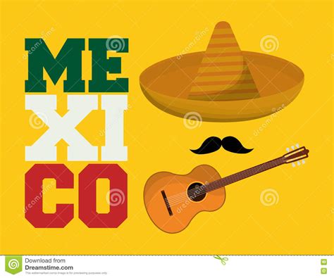 Mexico Design Culture Icon Colorful Illustration Stock Vector