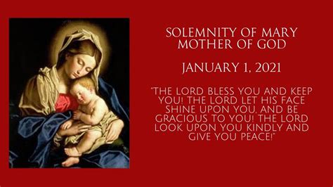 Solemnity Of Mary Mother Of God January 1 2021 Youtube