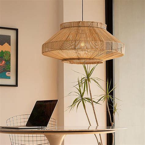 Arturest Pendant Light Handwoven Rattan Chandelier Japanese Pendant