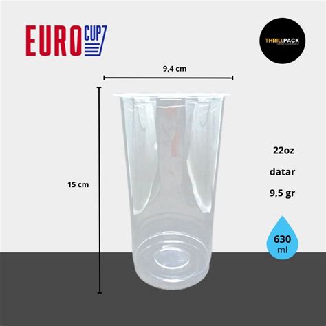 Jual Cup Plastik Polos Merk Euro All Size 12 14 16 18 22 Oval And Datar Gelas Plastik