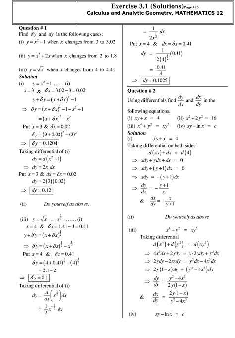 SOLUTION Chapter 3 Math Notes 12th Class Exercise 1 Studypool