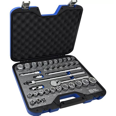 Gray Tools Socket And Attachments Set 38 Piece 12 Inch Drive 6 Point Sae And Metric The Home