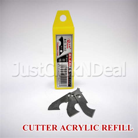 Jual Refill Acrylic Cutter Blade 10 Buah Isi Ulang Pisau Potong