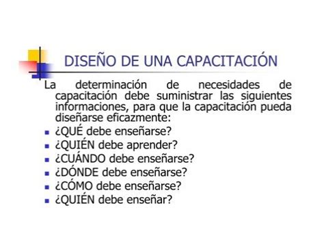 Dise O De Una Capacitaci