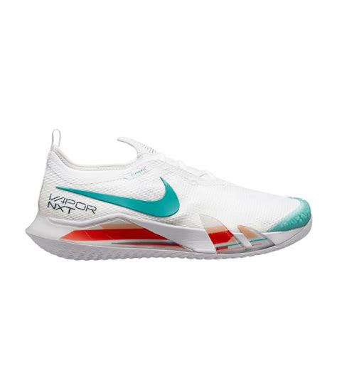 Nike React Vapor NXT Men's Tennis Shoe - White/Washed Teal/Red - Of Courts