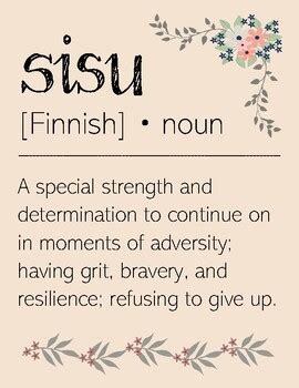 Sisu Classroom Poster The Finnish Concept Of Mental Strength Grit