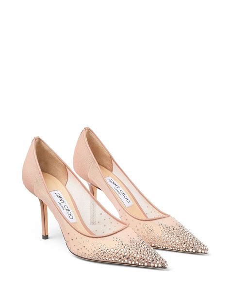 Jimmy Choo Love 85mm Crystal Embellished Pumps Pink Farfetch Uk