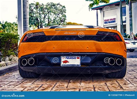 Orange Luxury Sport Car Lamborghini Aventador Editorial Stock Image