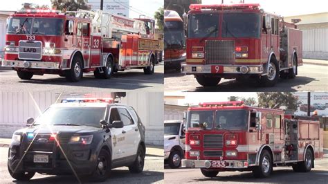 LAFD Light Force 33 LACoFD Engine 9 LASD Century Unit Responding