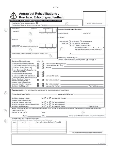 Reha Antrag Formular Ausdrucken