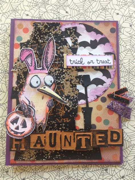 Bird Crazy Halloween Card Using Lots Of Tim Holtz Sizzix Stampendous