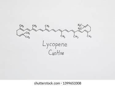 Structural Chemical Formula Lycopene Molecule Written Stock Photo