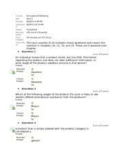 Mkt Week Quiz Course Test Started Submitte D Status Attempt