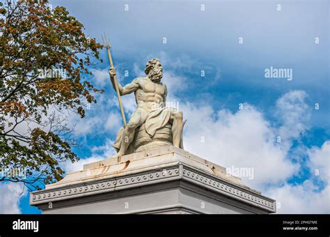 Copenhagen, Denmark - September 13, 2010: Closeup, Neptunus or Poseidon ...