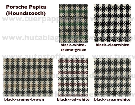 Porsche Pepita Houndstooth 911 Stoff Fabric Tissu Tela Tessuto Bezug