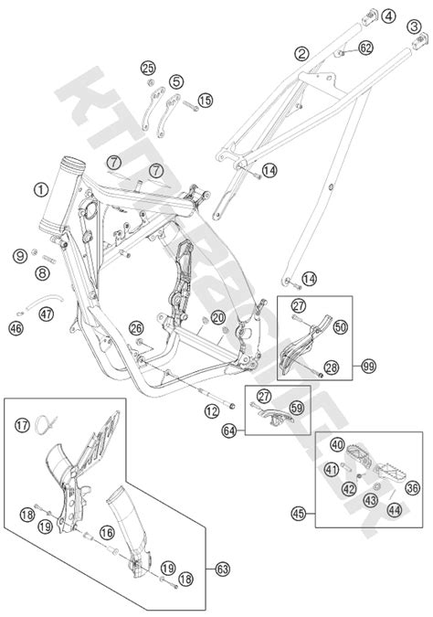 KTM Racing Schéma FRAME pre model KTM Cross Country 250 XC W 2011 US