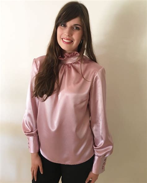 Dusty Pink Satin Blouse Etsy Satin Blouse Pink Satin Blouse Dusty Pink Blouse