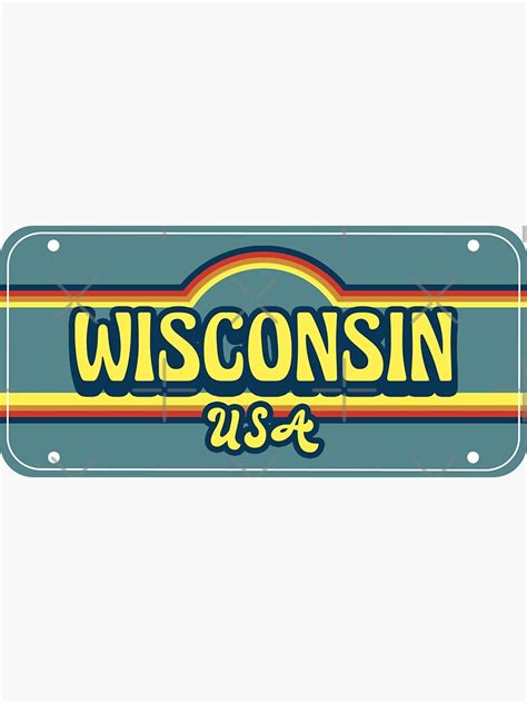 Wisconsin Vintage License Plate Retro Travel Plate Sticker For Sale